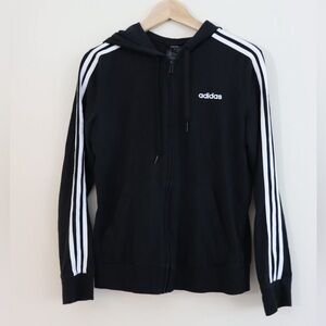 Addidas Women’s Training Jacket Black White Stripes Track Size M